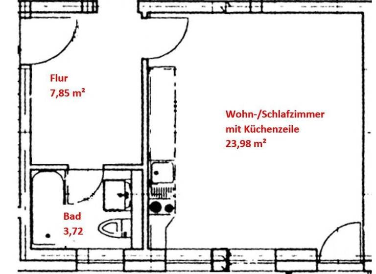 Studio zum Kauf provisionsfrei 198.000 € 1 Zimmer 40 m² 1. Geschoss Tonndorf Hamburg 22045