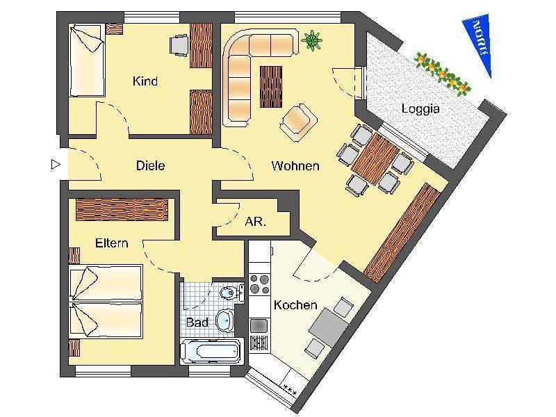 Wohnung zur Miete 509 € 3 Zimmer 75 m²<br/>Wohnfläche 2.<br/>Geschoss 02.03.2025<br/>Verfügbarkeit Fritz-Reuter-Straße 21 Detmold - Kernstadt Detmold 32756