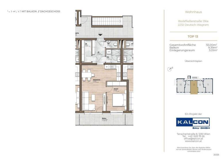 Wohnung zum Kauf - Erstbezug 289.000 € 2 Zimmer 55 m² 2. Geschoss Bockfließerstraße 136A Deutsch-Wagram 2232
