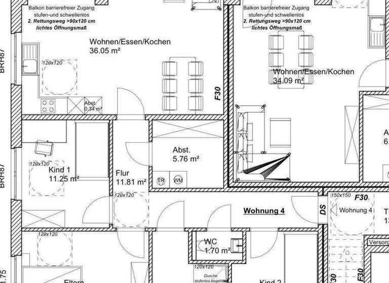 Wohnung zur Miete - Erstbezug 1.370 € 4 Zimmer 106,8 m² 1. Geschoss frei ab sofort Wissinger Mark 21 Bissendorf 49143