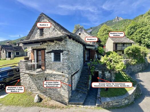 Rustico zum Kauf 595.000 CHF 110 m² 324 m² Grundstück Cugnasco-Gerra 6516