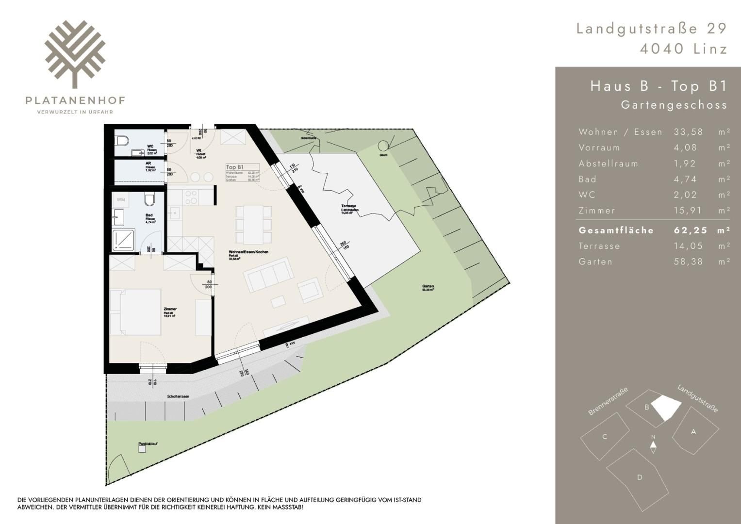 Wohnung zum Kauf 398.000 € 2 Zimmer 62,3 m²<br/>Wohnfläche Landgutstraße 29 Urfahr Linz 4040