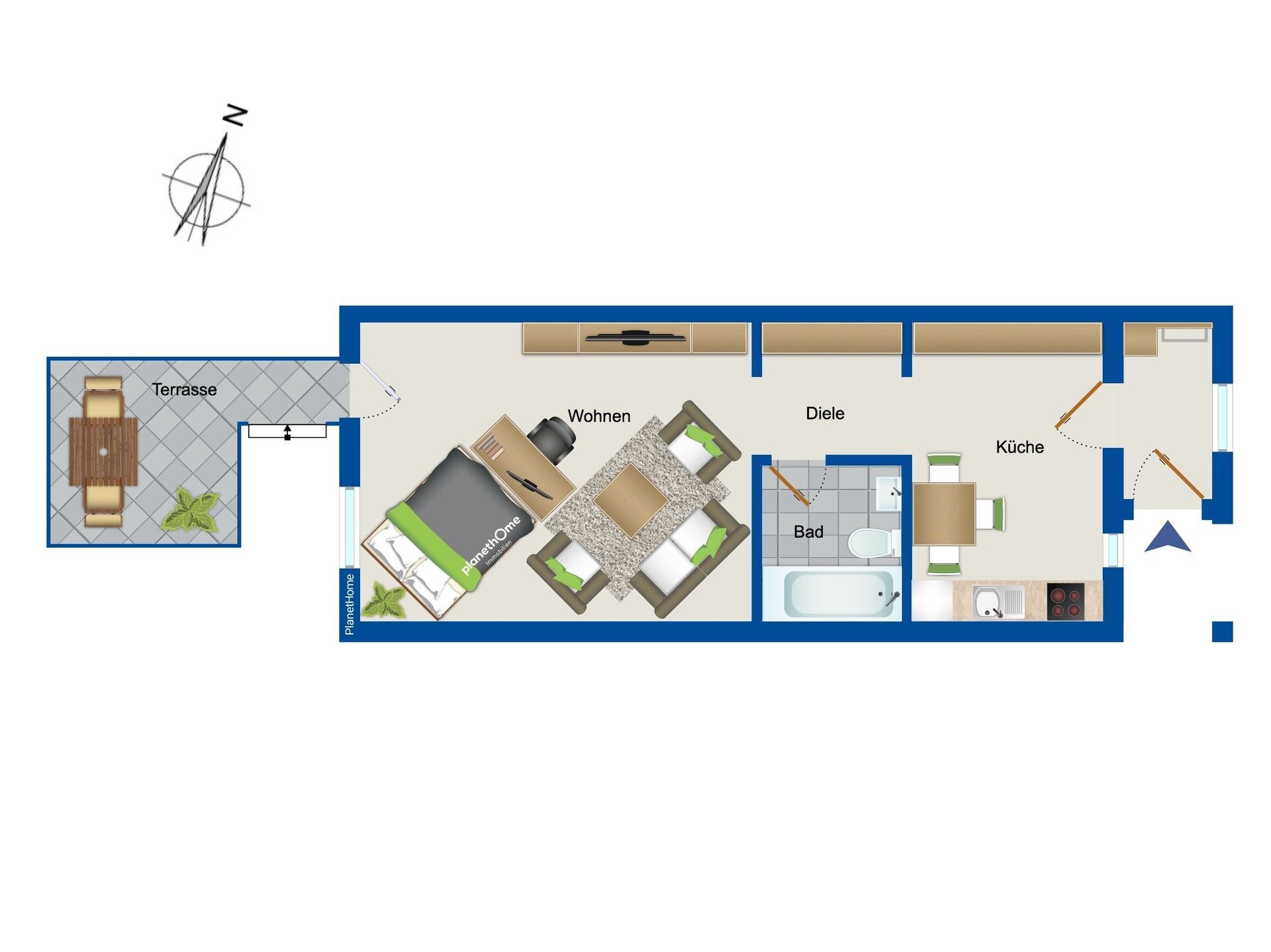 Wohnung zum Kauf 119.000 € 1 Zimmer 43,2 m²<br/>Wohnfläche 1.<br/>Geschoss Hönow Hönow bei Berlin 15366