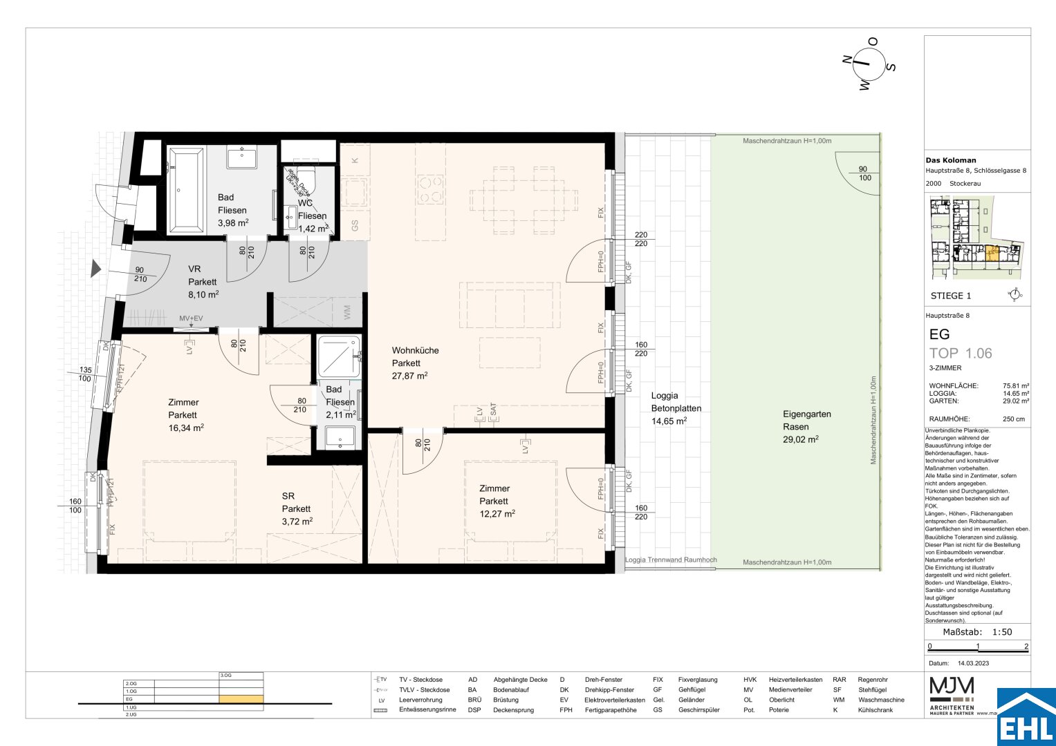 Wohnung zum Kauf 415.000 € 3 Zimmer 75,8 m²<br/>Wohnfläche EG<br/>Geschoss Schlösselgasse Stockerau 2000