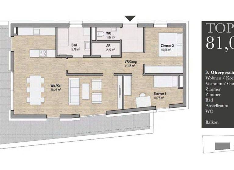 Wohnung zum Kauf - Erstbezug provisionsfrei 765.326 € 3 Zimmer 81,5 m² 3. Geschoss Sankt Leonhard Graz 8010