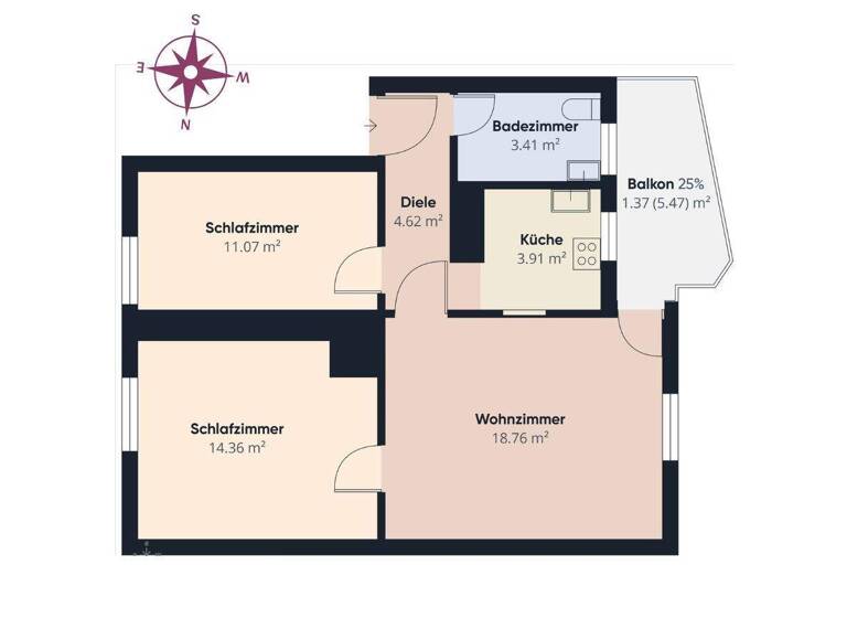 Wohnung zum Kauf 220.000 € 3 Zimmer 59 m² 2. Geschoss frei ab 01.04.2026 Ostenviertel Regensburg 93055