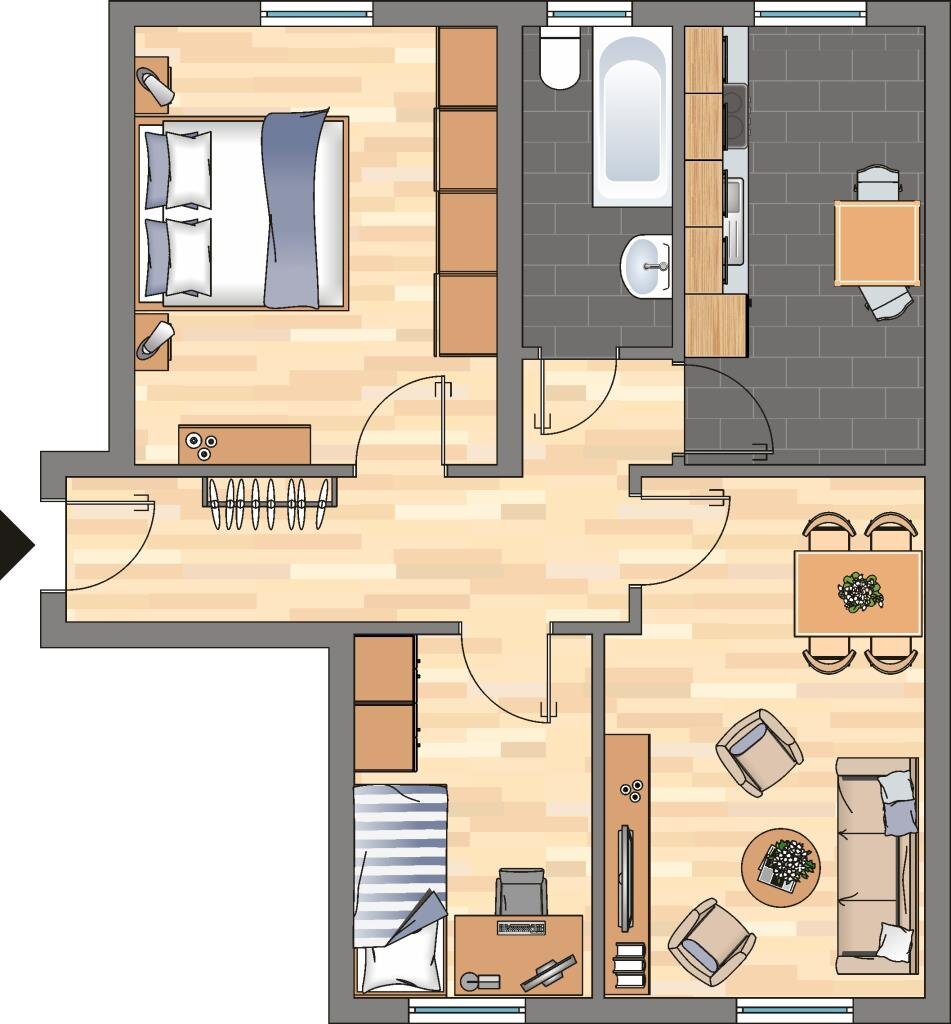 Wohnung zur Miete 499 € 3,5 Zimmer 69,7 m²<br/>Wohnfläche 2.<br/>Geschoss Saarstraße 33 Sodingen - Kern Herne 44627