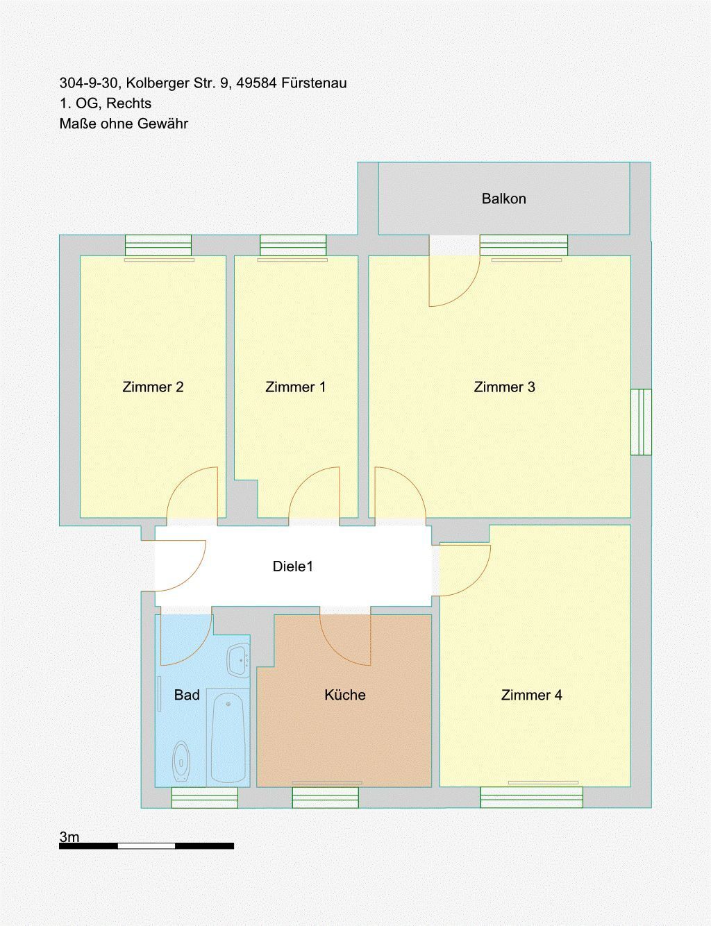 Wohnung zur Miete 429 € 4 Zimmer 74,7 m²<br/>Wohnfläche 1.<br/>Geschoss 01.03.2025<br/>Verfügbarkeit Kolberger Str. 9 Fürstenau Fürstenau 49584