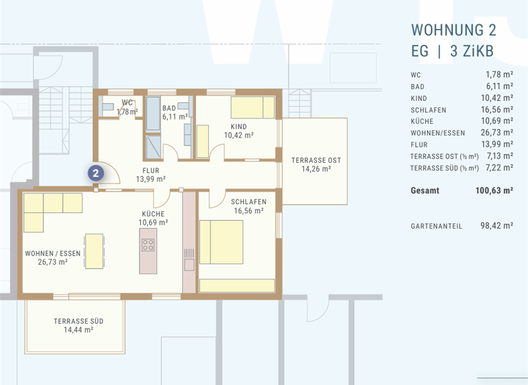 Wohnung zum Kauf - Erstbezug 649.000 € 3 Zimmer 100,6 m² EG frei ab sofort Böfingen Ulm 89075