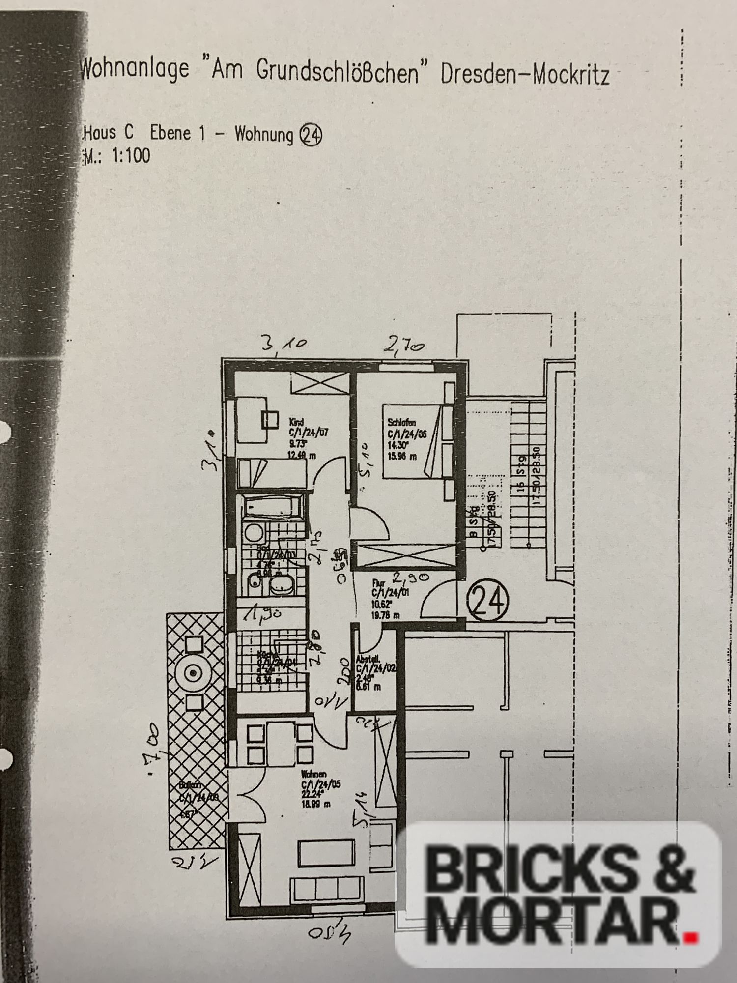 Wohnung zum Kauf 200.000 € 3 Zimmer 72 m²<br/>Wohnfläche 1.<br/>Geschoss Mockritz-Ost (Gostritzer Str.) Dresden 01217