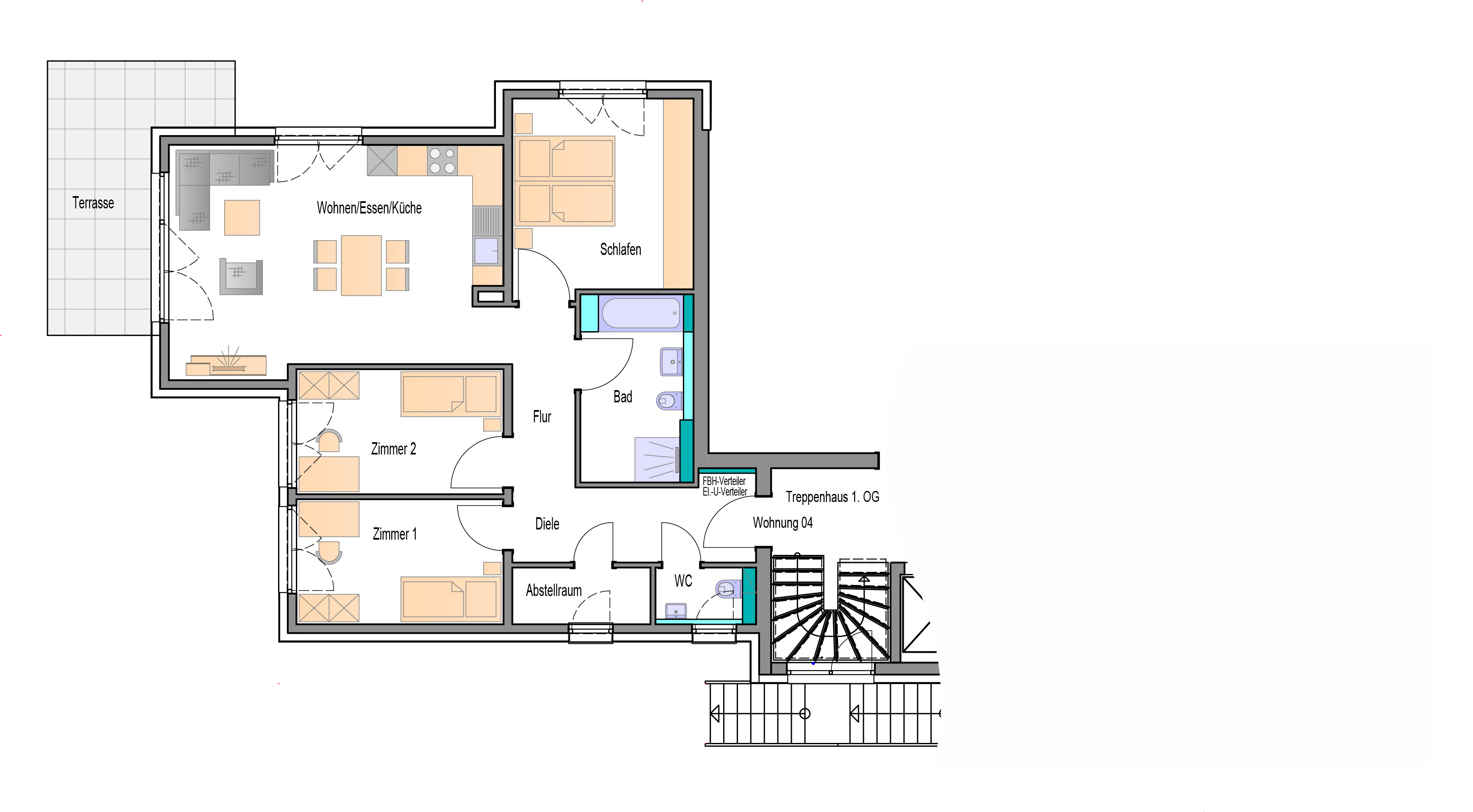 Wohnung zum Kauf provisionsfrei 536.000 € 4 Zimmer 95,9 m²<br/>Wohnfläche 1.<br/>Geschoss Badstraße 12 Aidlingen Aidlingen 71134