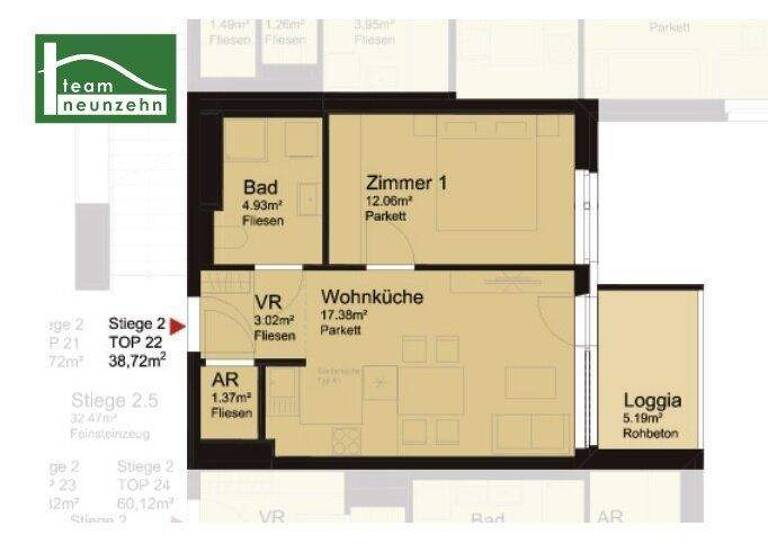 Wohnung zur Miete 518 € 2 Zimmer 39,2 m² 3. Geschoss Widerinstraße 18B St. Pölten 3100