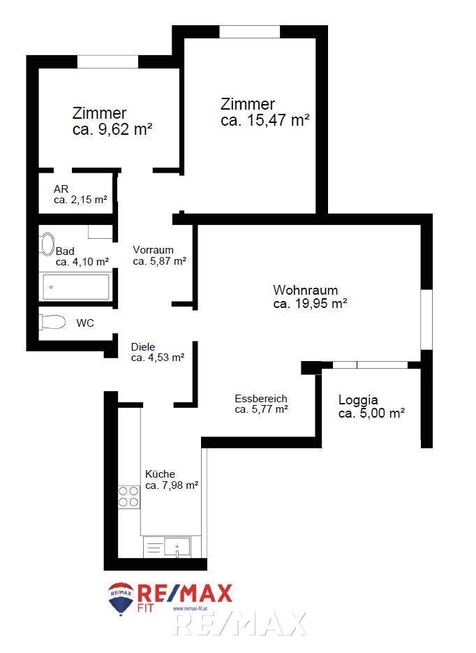 Wohnung zum Kauf 169.000 € 3 Zimmer 84 m²<br/>Wohnfläche 4.<br/>Geschoss Bad Schallerbach 4701