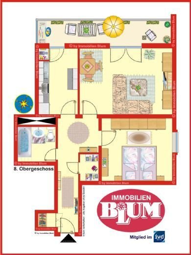 Wohnung zur Miete 700 € 2 Zimmer 65,8 m²<br/>Wohnfläche 8.<br/>Geschoss Mundenheim / Stadtbezirk 515 Ludwigshafen am Rhein 67061