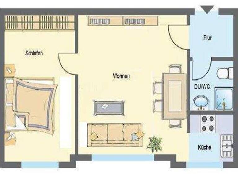 Wohnung zur Miete 555 € 2 Zimmer 40 m² 1. Geschoss frei ab 01.03.2026 Dürrenhofstraße St Peter Nürnberg 90478