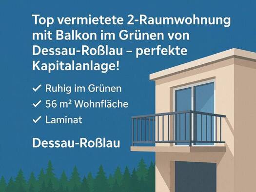 Wohnung zum Kauf 38.900 € 2 Zimmer 56,6 m² 1. Geschoss Roßlau Dessau-Roßlau 06862