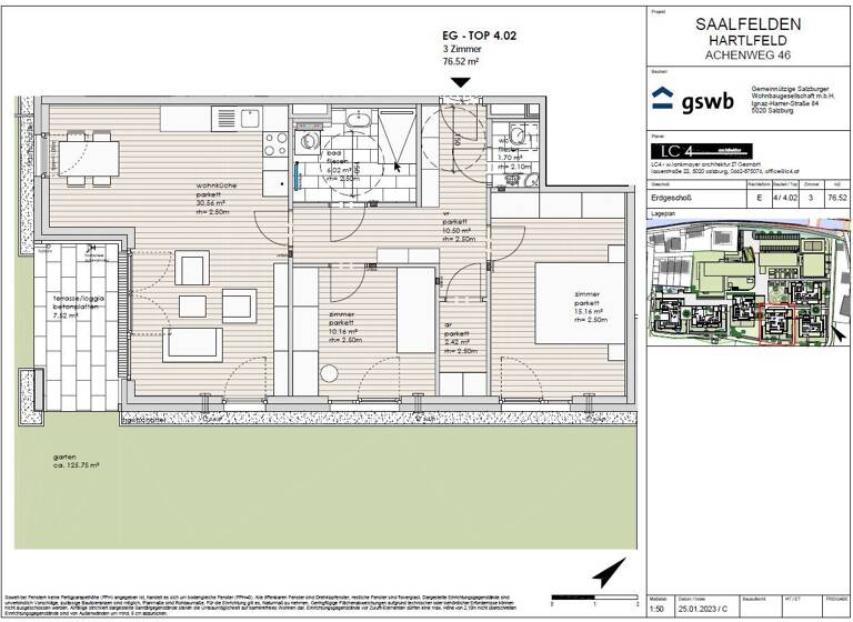 Wohnung zum Kauf - Erstbezug provisionsfrei 535.831 € 3 Zimmer 76,5 m² EG Achenweg 46 Saalfelden am Steinernen Meer 5760