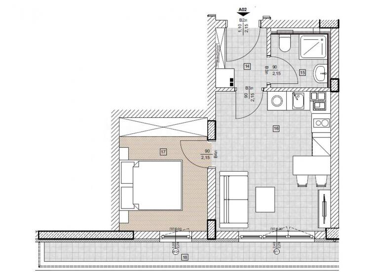 Studio zum Kauf 237.300 € 2 Zimmer 64,1 m² Sofia