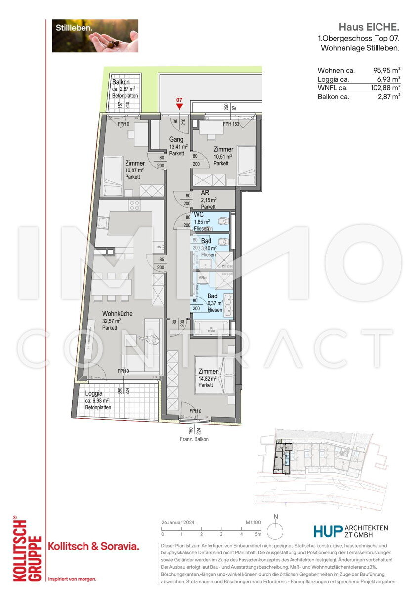 Wohnung zum Kauf provisionsfrei 545.300 € 4 Zimmer 96 m²<br/>Wohnfläche 1.<br/>Geschoss Kaltenleutgeben 2391