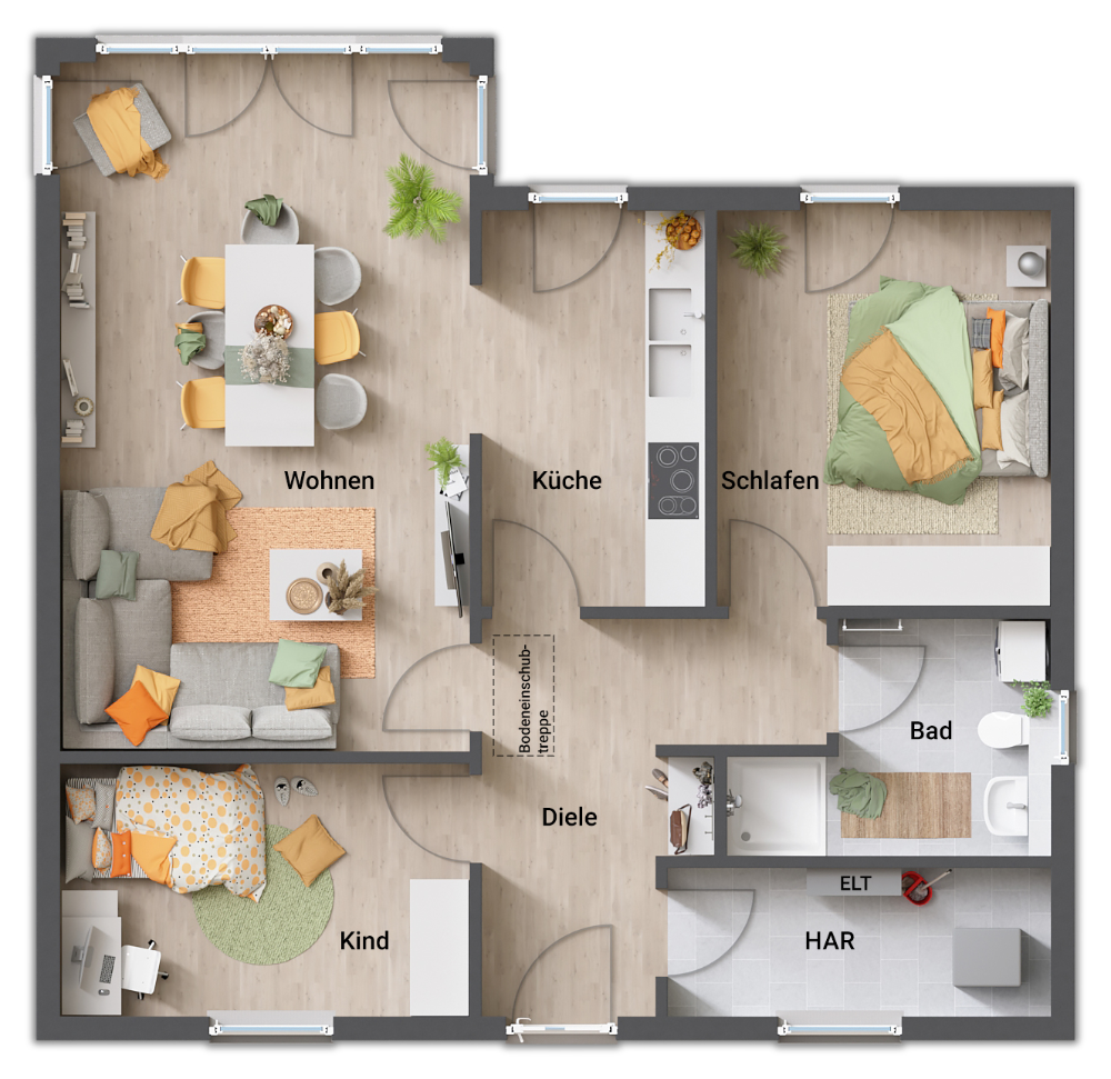 Einfamilienhaus zum Kauf 188.980 € 4 Zimmer 77 m²<br/>Wohnfläche 1.631 m²<br/>Grundstück Grabe Mühlhausen 99998