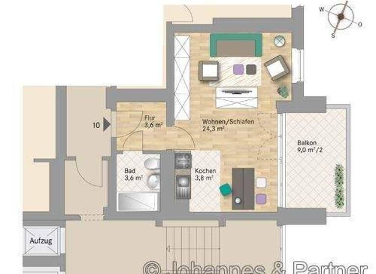 Studio zum Kauf 137.000 € 1 Zimmer 40 m² 3. Geschoss Wilsdruffer Vorstadt/Seevorstadt-West Dresden 01067