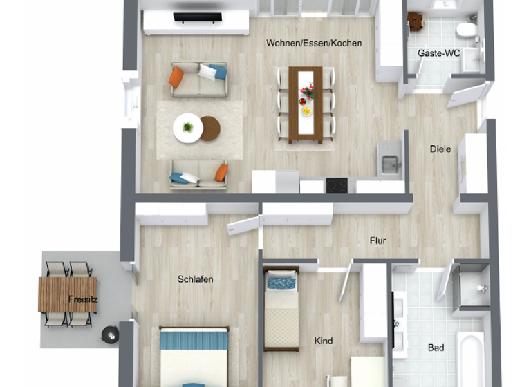 Studio zum Kauf - Neubau provisionsfrei 393.300 € 3,5 Zimmer 93,6 m²<br/>Wohnfläche ab sofort<br/>Verfügbarkeit Ingelfingen Ingelfingen 74653