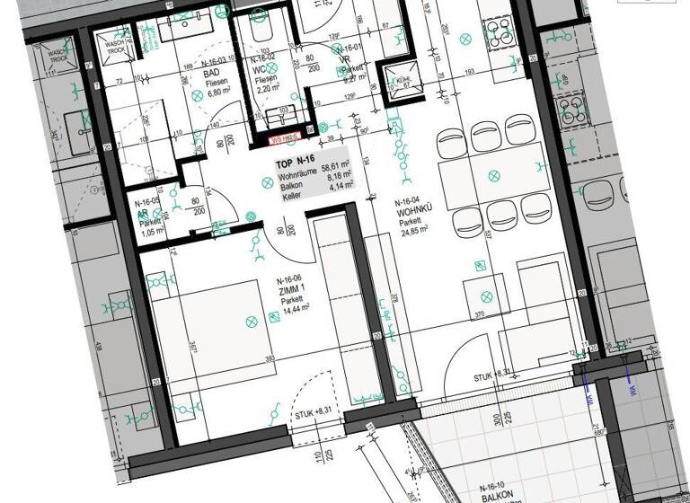 Wohnung zur Miete - Erstbezug 654 € 2 Zimmer 58,6 m² 2. Geschoss frei ab 01.03.2026 Eggelsberg 5142