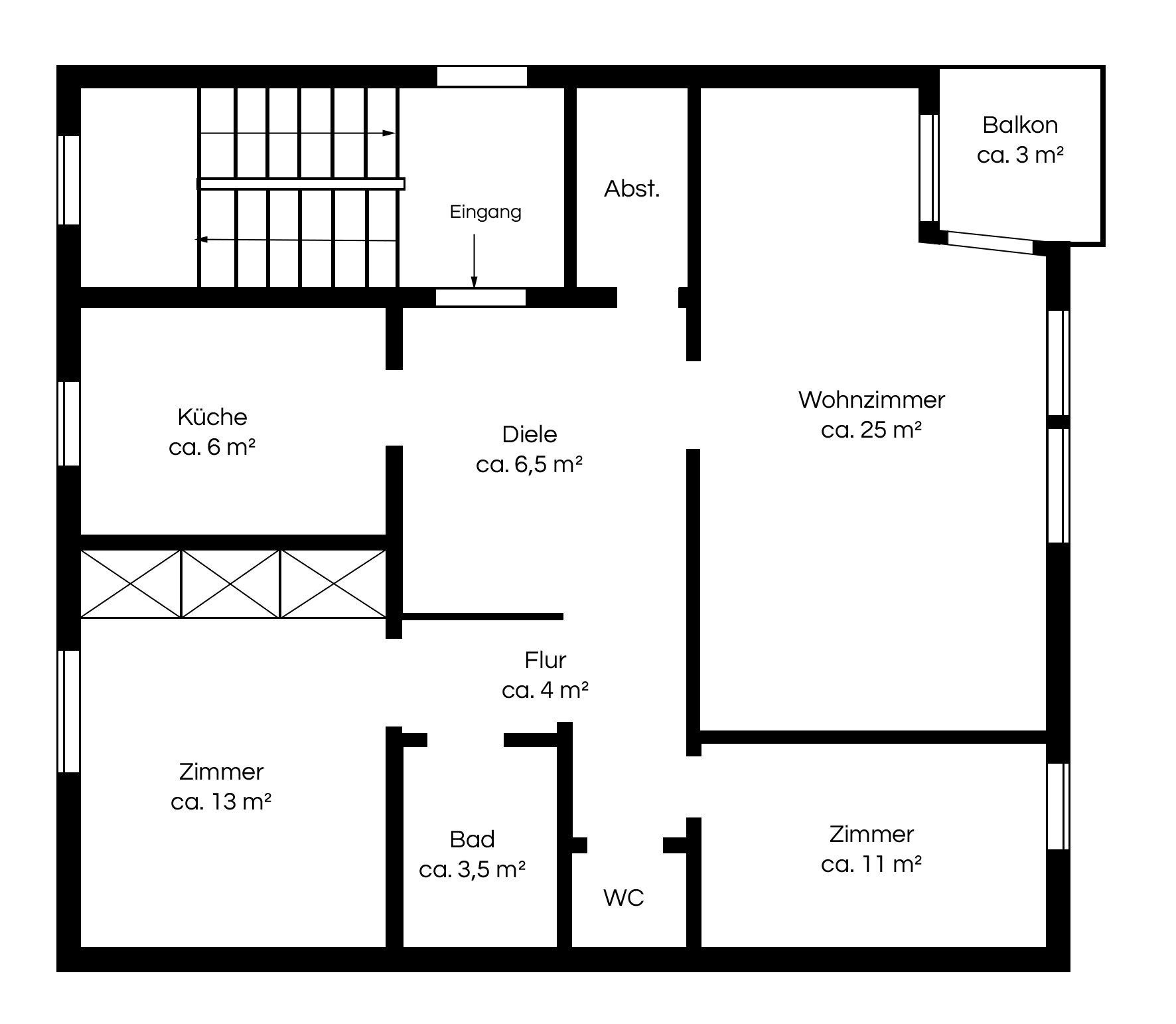 Wohnung zum Kauf provisionsfrei 395.000 € 3 Zimmer 73 m²<br/>Wohnfläche 2.<br/>Geschoss Eimsbüttel Hamburg 20259