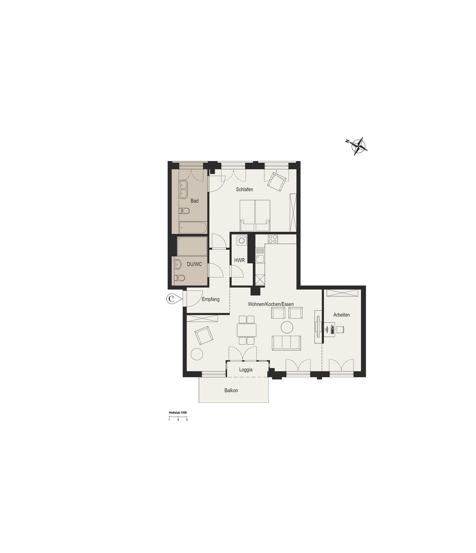 Wohnung zum Kauf provisionsfrei 1.245.000 € 3 Zimmer 113,3 m²<br/>Wohnfläche 4.<br/>Geschoss Düsseltal Düsseldorf 40239