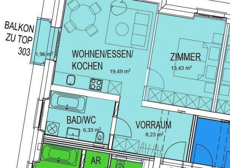 Wohnung zur Miete 914 € 2 Zimmer 47 m² 3. Geschoss Frühlingstraße 11 Dornbirn 6850