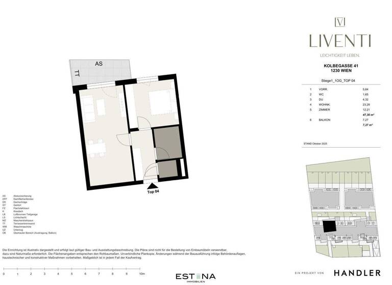 Wohnung zum Kauf - Erstbezug 279.000 € 2 Zimmer 47,3 m² 1. Geschoss Kolbegasse Wien 1230