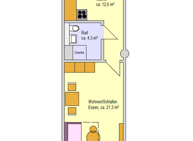 Wohnung zur Miete 880 € 1 Zimmer 40 m²<br/>Wohnfläche 1.<br/>Geschoss ab sofort<br/>Verfügbarkeit Hansemannplatz 1 Aachen Aachen 52062