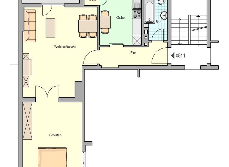 Wohnung zur Miete 387 € 2,5 Zimmer 59,6 m²<br/>Wohnfläche 3.<br/>Geschoss Bismarckstraße 110 Baukau-Ost Herne 44629