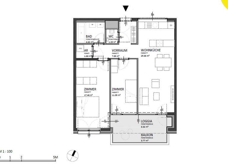 Wohnung zum Kauf 488.000 € 3 Zimmer 78,2 m² 4. Geschoss Josef-Deutsch-Strasse 3 Wien 1100