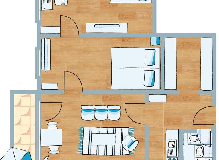 Wohnung zur Miete 354 € 3 Zimmer 52,1 m² 6. Geschoss Emsterstraße 9/0608 Nord Brandenburg 14770
