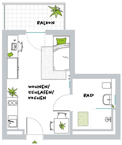 Wohnung zur Miete 625 € 1 Zimmer 29,1 m²<br/>Wohnfläche 1.<br/>Geschoss 01.12.2024<br/>Verfügbarkeit Heinrichstraße 83 Mörsenbroich Düsseldorf-Düsseltal 40239