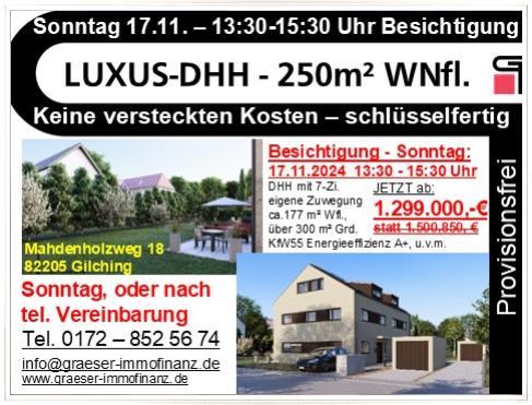 Doppelhaushälfte zum Kauf provisionsfrei 1.299.000 € 7 Zimmer 177 m²<br/>Wohnfläche 321 m²<br/>Grundstück Neugilching Gilching 82205