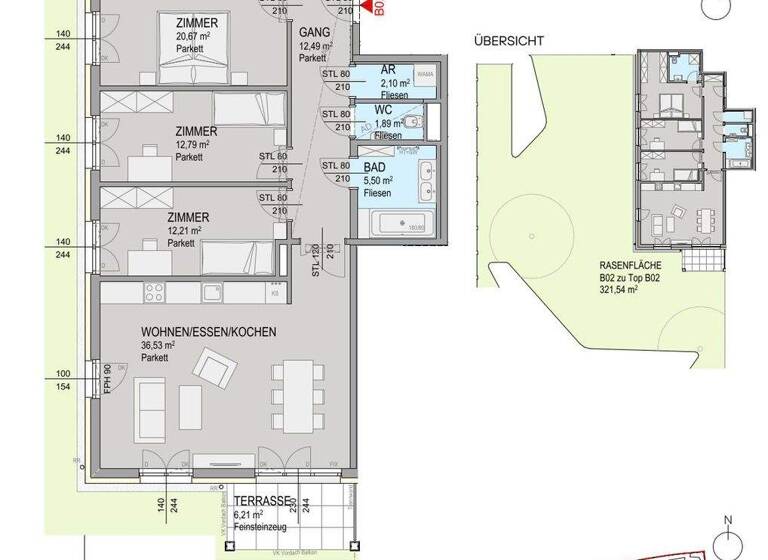 Wohnung zum Kauf 868.000 € 4 Zimmer 109,9 m² Baden bei Wien 2500