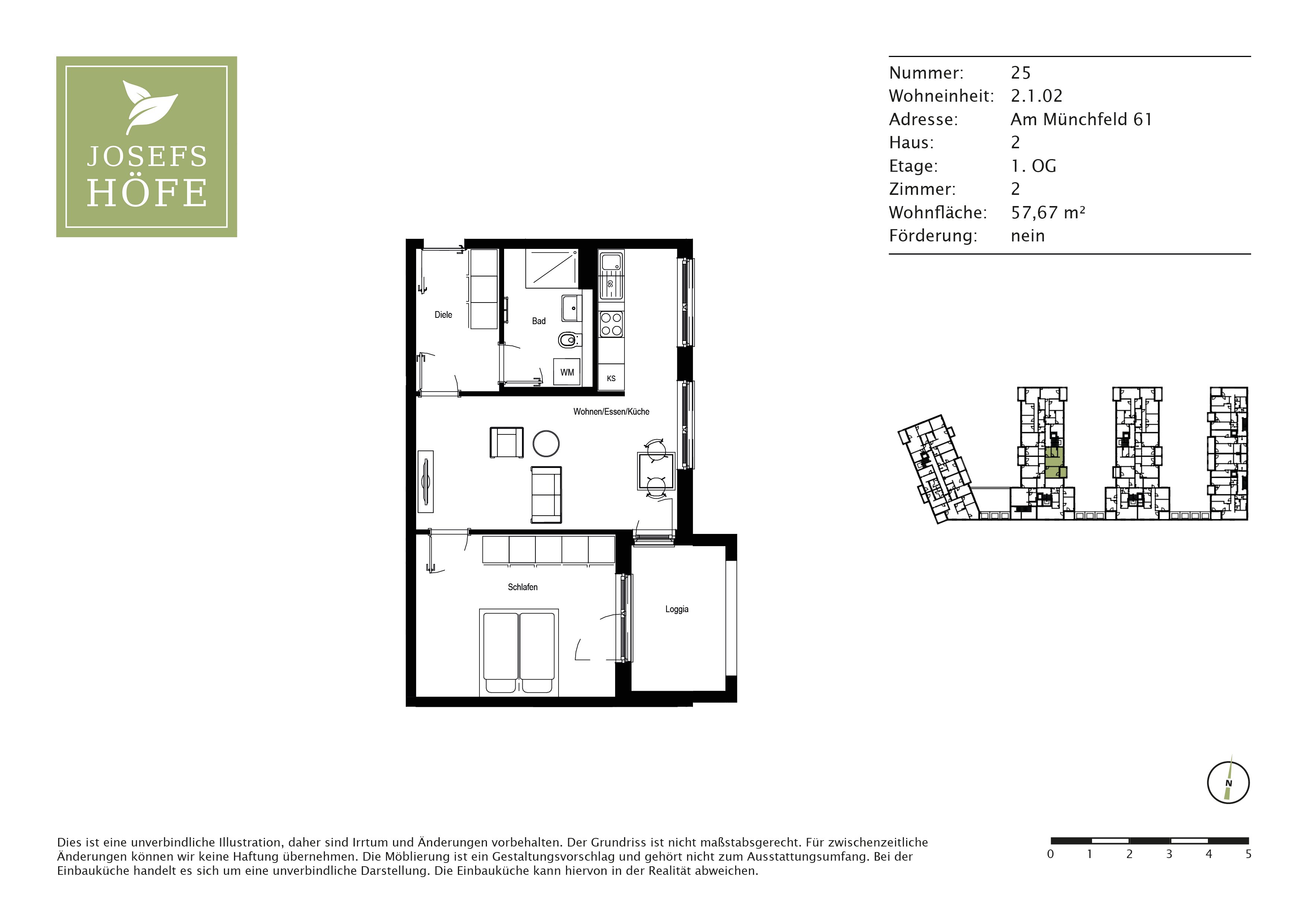 Wohnung zur Miete 1.460 € 2 Zimmer 57,7 m²<br/>Wohnfläche 1.<br/>Geschoss Am Münchfeld 61 Untermenzing-Allach München 80999