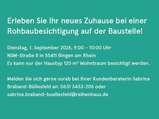 Reihenendhaus zum Kauf - Erstbezug provisionsfrei 439.990 € 5 Zimmer 145 m² 266,1 m² Grundstück Im Tiergarten Dietersheim Bingen am Rhein 55411