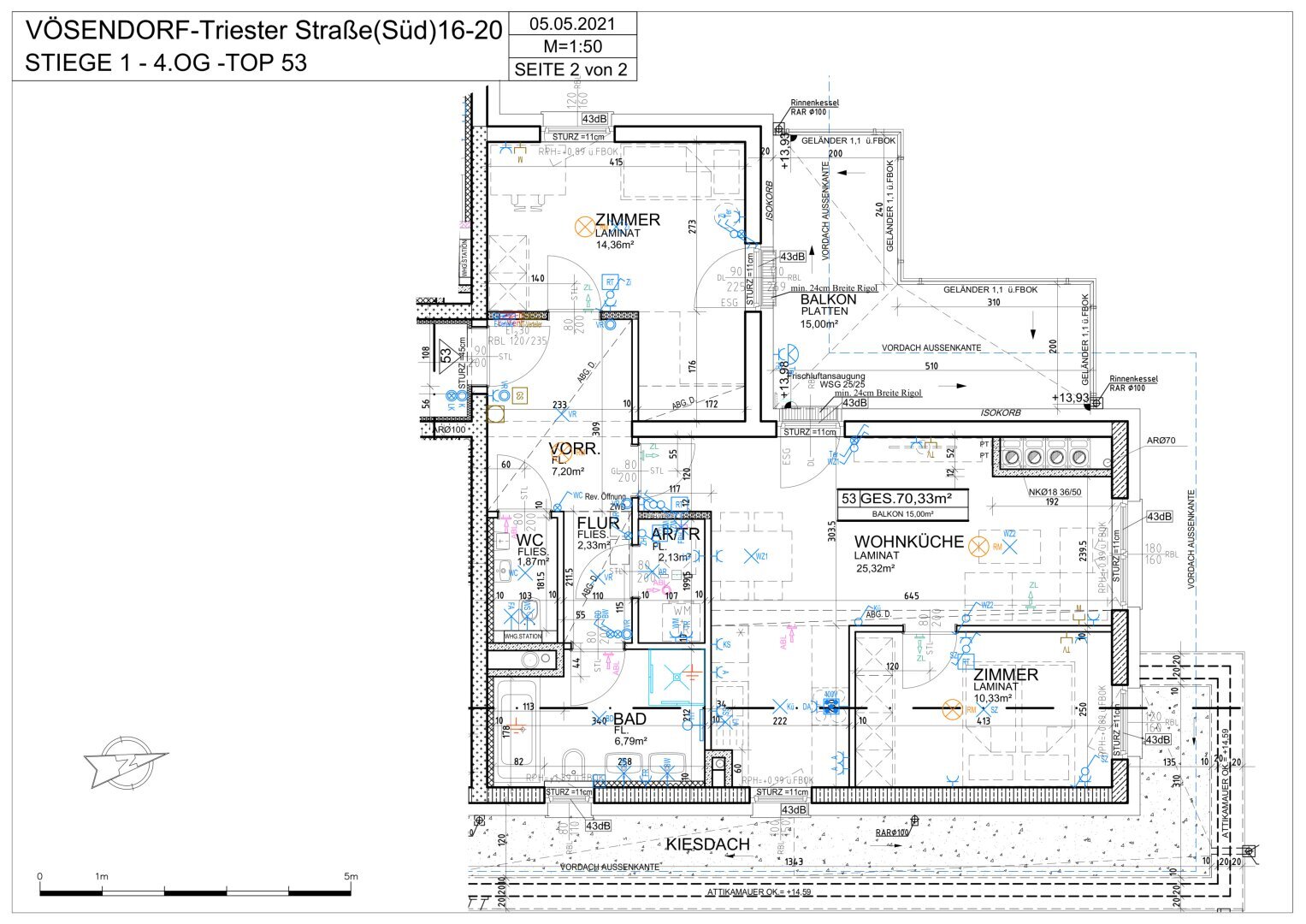 Wohnung zur Miete 1.089 € 3 Zimmer 70,3 m²<br/>Wohnfläche 4.<br/>Geschoss Vösendorf 2334