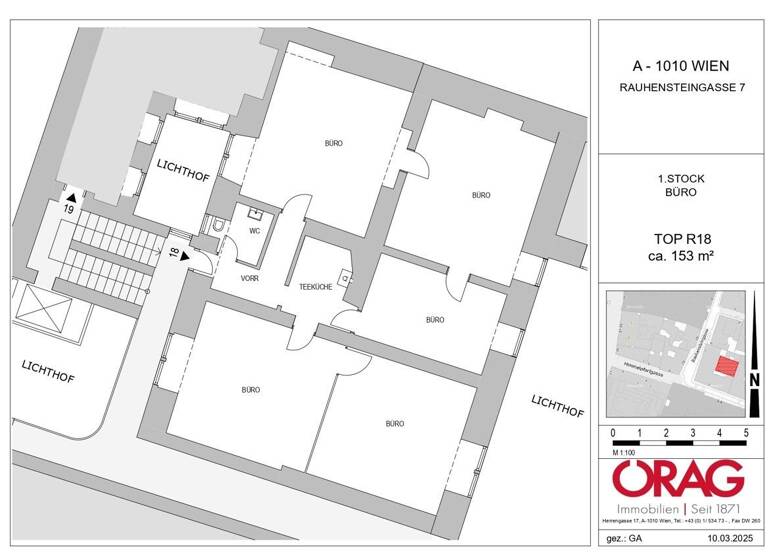Bürofläche zur Miete 15 € 153,4 m² Bürofläche Wien 1010