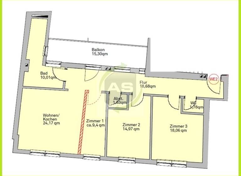 Wohnung zur Miete 799 € 4 Zimmer 102,5 m² 2. Geschoss frei ab 01.03.2026 Marienplatz 12 Innenstadt Zwickau 08056