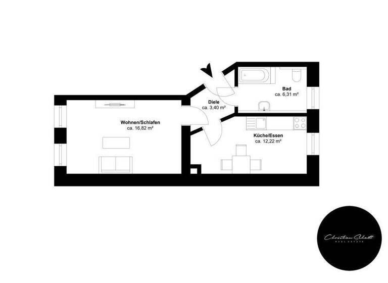 Studio zur Miete 540 € 1 Zimmer 45 m² EG Mierendorffstraße 61 Anger-Crottendorf Leipzig / Anger-Crottendorf 04318