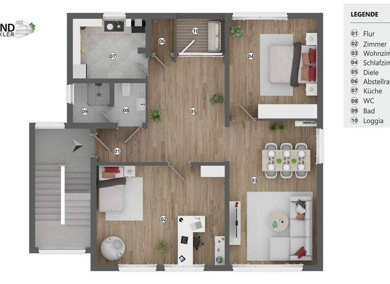 Wohnung zum Kauf 386.000 € 3 Zimmer 88 m² 1. Geschoss Wiesdorfer Straße 5 Stammheim Köln 51063