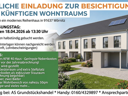 Reihenmittelhaus zur Miete 1.290 € 4 Zimmer 122 m² 60 m² Grundstück frei ab sofort Brünst Herrieden 91567