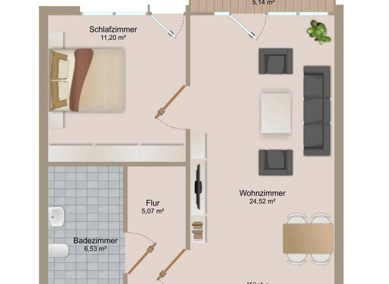 Wohnung zur Miete 510 € 2 Zimmer 49,4 m² 2. Geschoss Werder Magdeburg/ Werder 39114