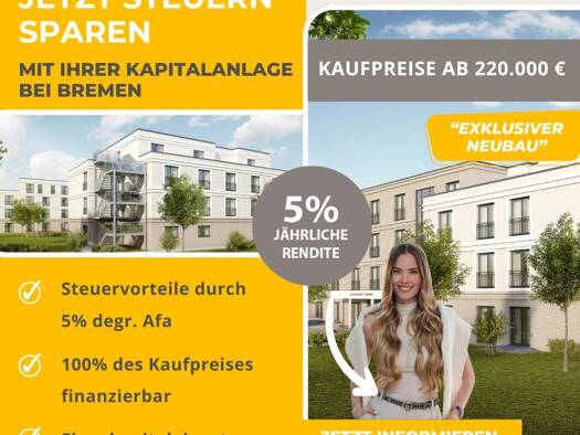 Wohnung zum Kauf provisionsfrei 220.000 € 2 Zimmer 47 m² Kattenturm Süd 28277
