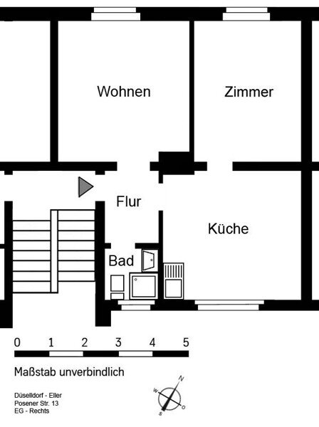 Wohnung zur Miete 679 € 2 Zimmer 54,5 m²<br/>Wohnfläche 14.01.2025<br/>Verfügbarkeit Posener Str. 13 Eller Düsseldorf 40231