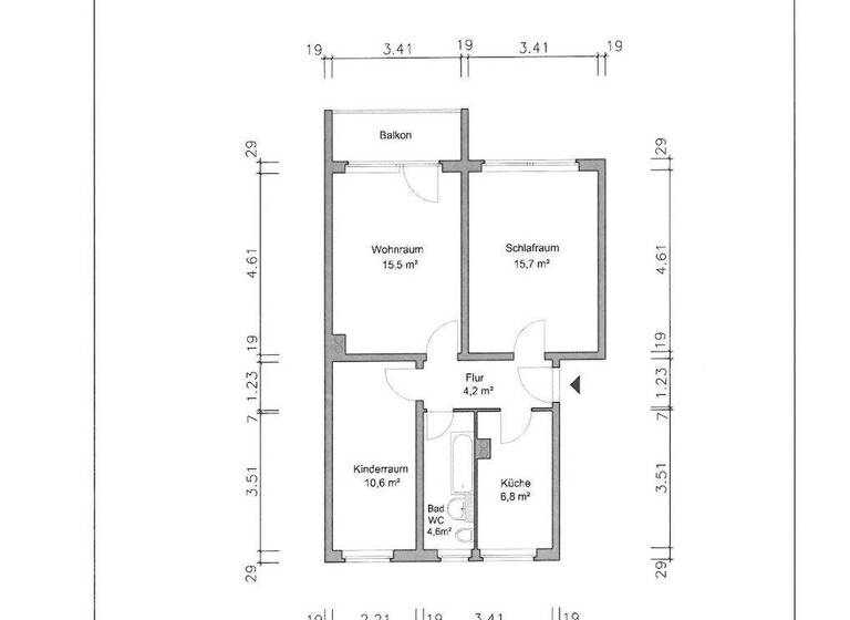 Wohnung zur Miete 310 € 3 Zimmer 57,8 m² 5. Geschoss Untitzer Straße 28 d Liebschwitz Gera 07551